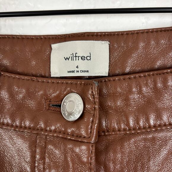 Wilfred Aritzia The Melina High-Waisted Vegan Leather Pants Size 4 - Picture 4 of 8